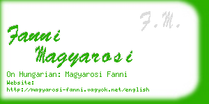 fanni magyarosi business card